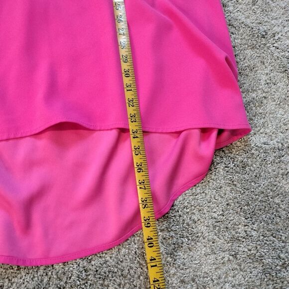Trina Turk Flowy Hot Pink Keyhole Pink High Low Floramaria Dress Sz 6 - Picture 6 of 7